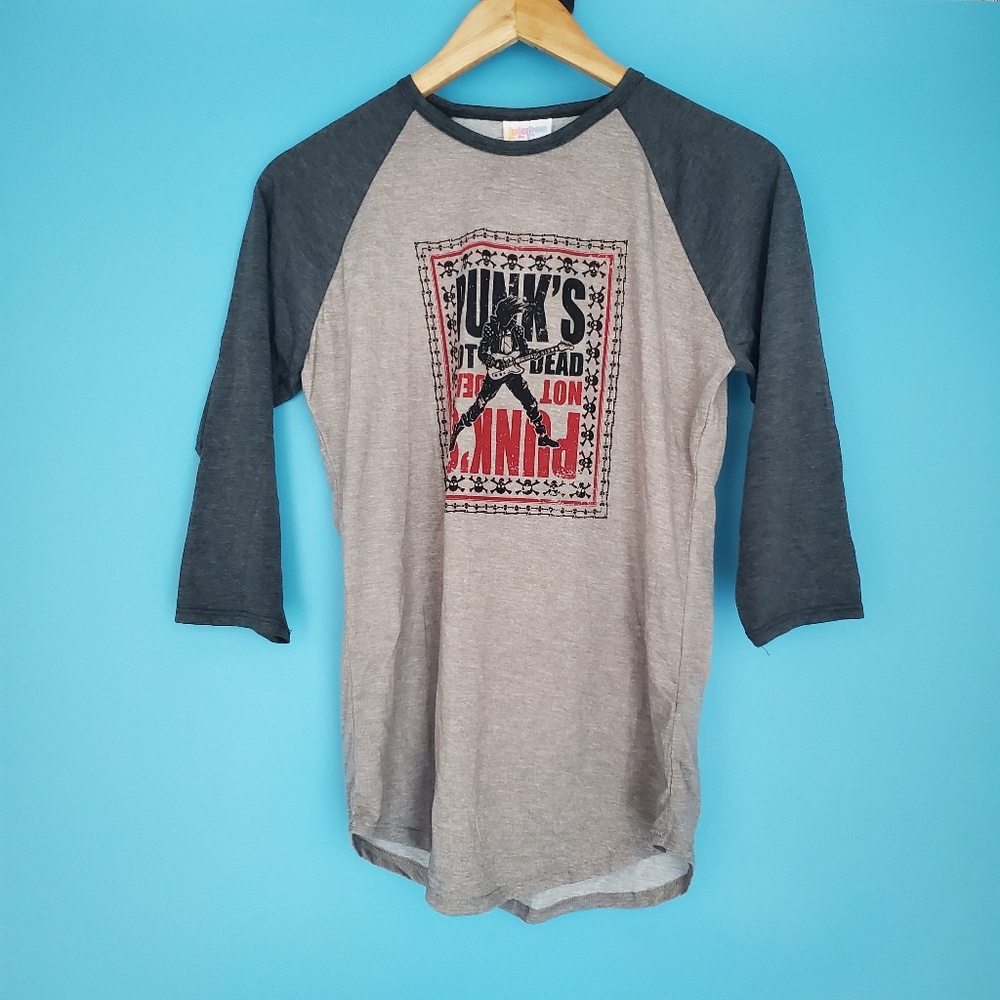NEW LuLaRoe XS Punk Rock Graphic 3/4 Sleeve Top